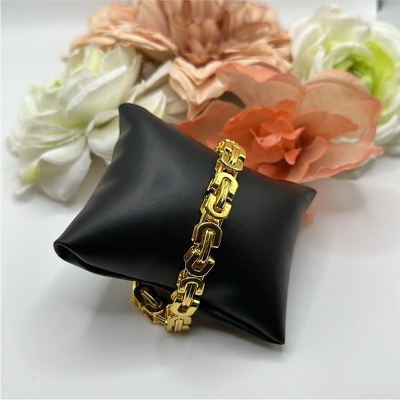 Men’s Gold Chunky Chain Link Accent Bracelet NEW! - Picture 2 of 4